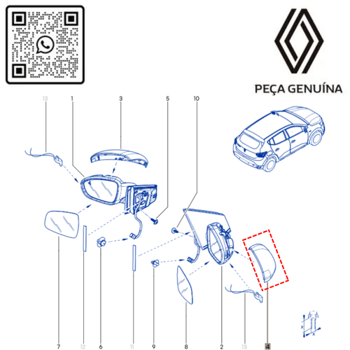 RN 31529R 963731529R CAPA DO RETROVISOR DIR. KARDIAN - 4